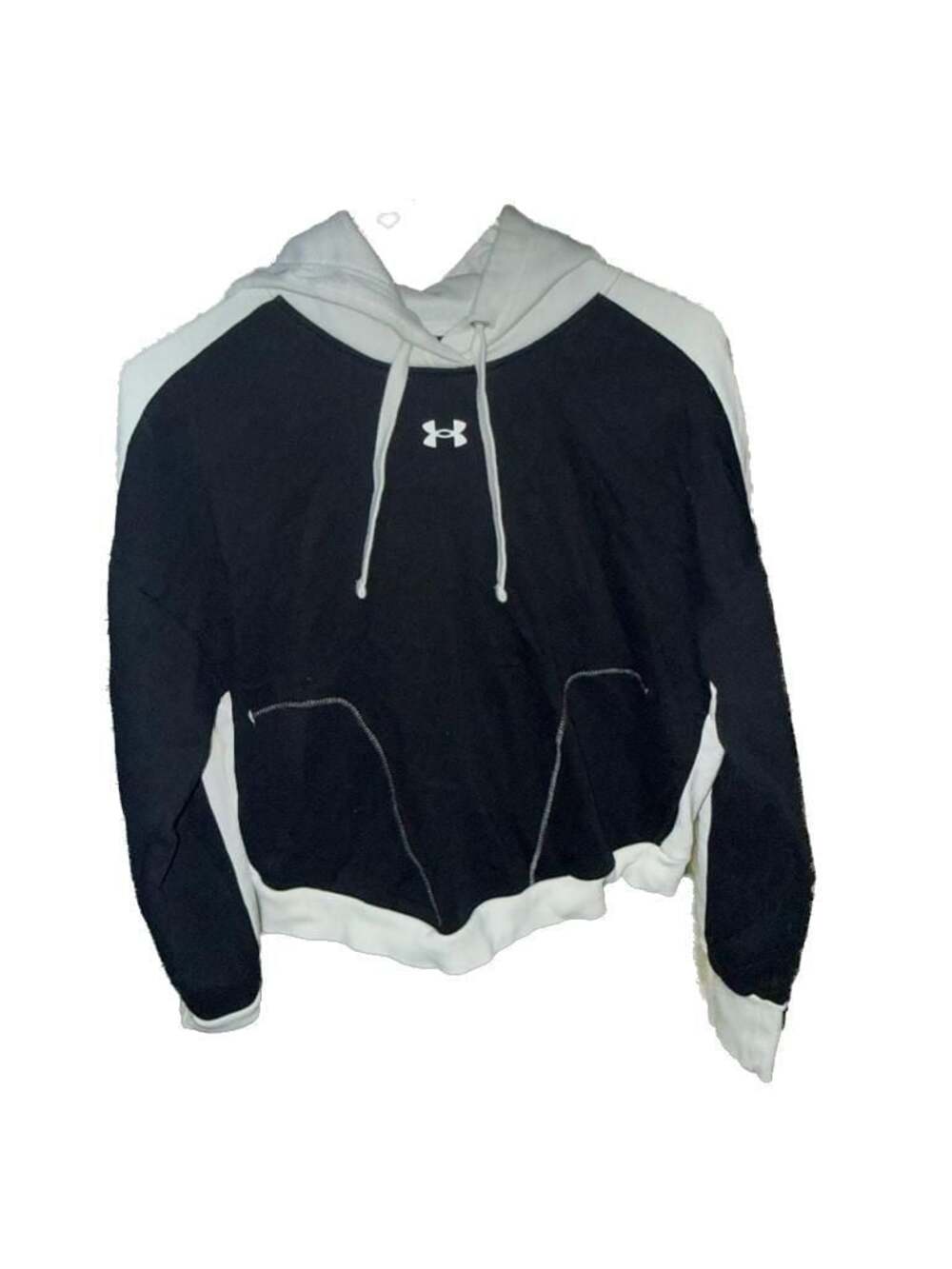 Under Armour Women's Rival Fleece Colorblock Pullover Hoodie Black/White
